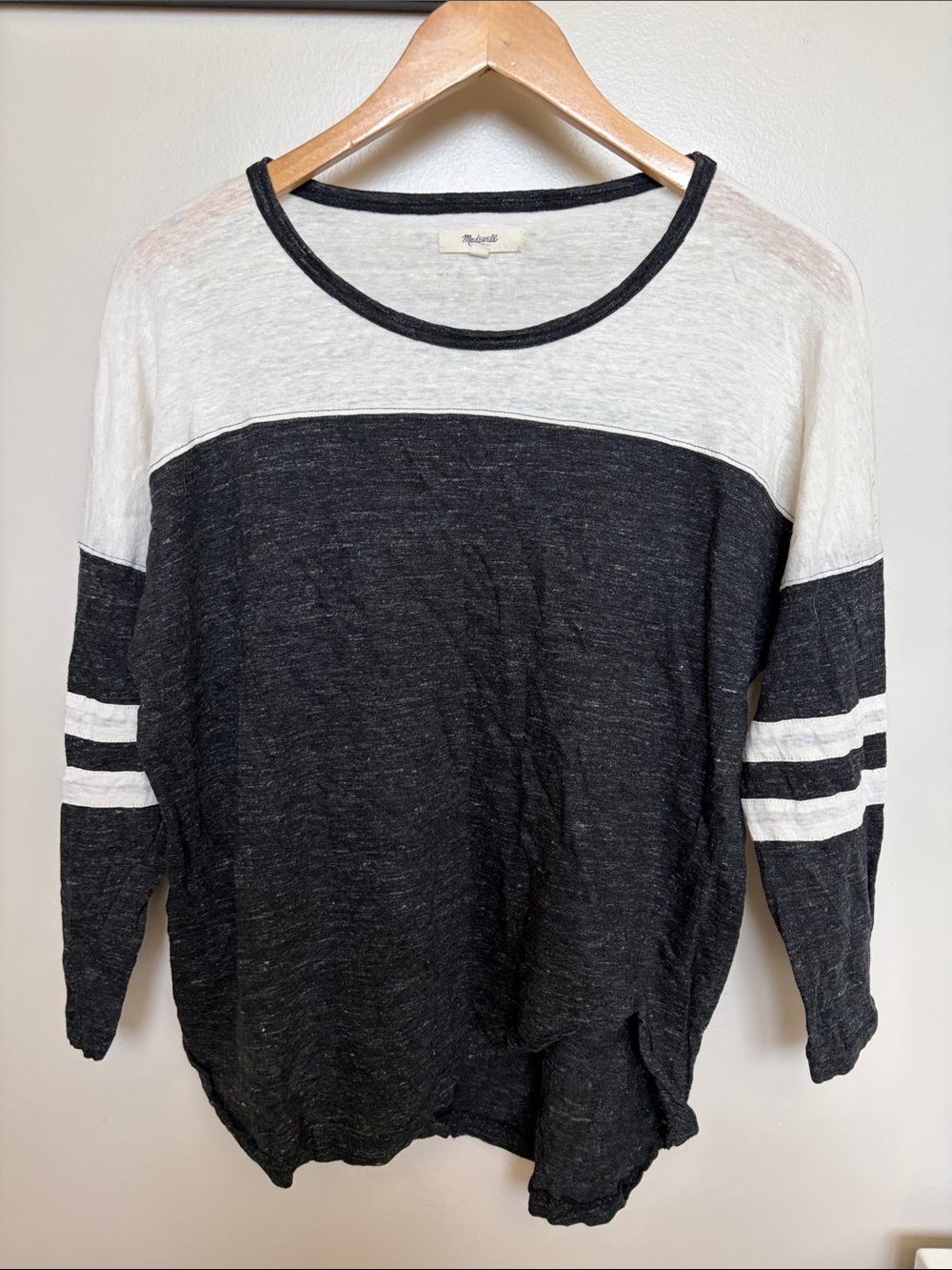 Madewell Black and White Long Sleeve Top